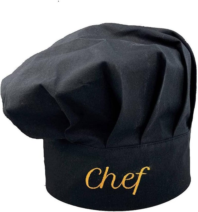 Ulteptus Chef Hat - Embroidered with Chef Lettering, Black & White, Male & Female - Image 1